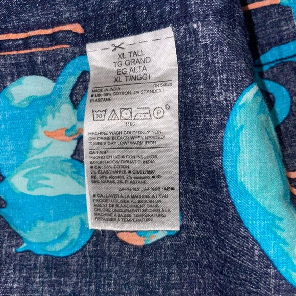 Old Navy Men's Blue Flamingos Built-In Flex Printed Everyday Shirt Top XL - Picture 5 of 10